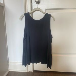 Cross Back Scalloped Tank